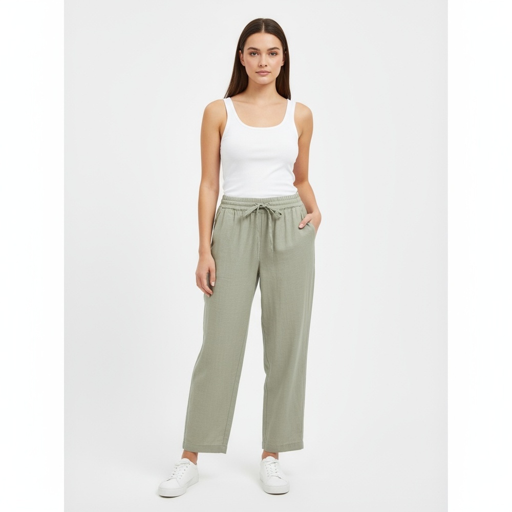 32 Degree Cool Olive Green Drawstring Pants Women’s Small Elastic Waist Pockets